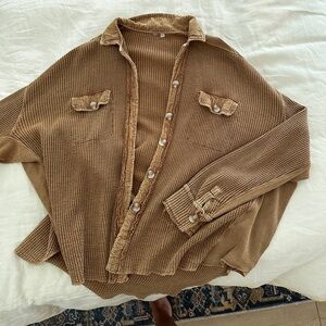 Free People FP Scout Waffle Shacket size M